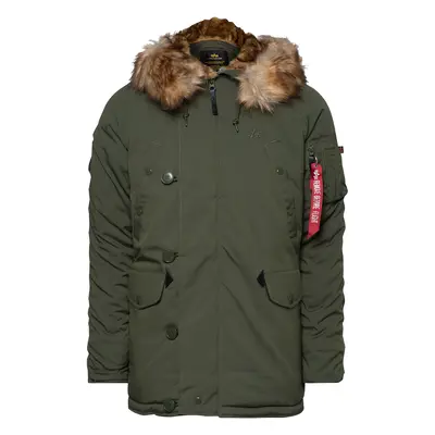 ALPHA INDUSTRIES Téli parka 'Explorer' barna / olíva / piros / fehér