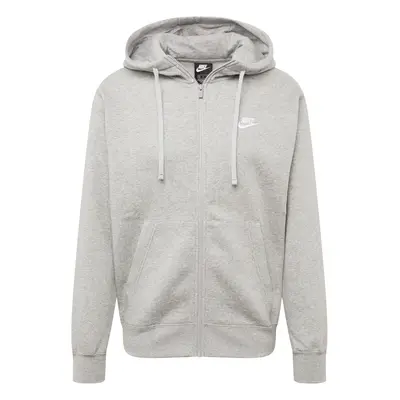 Nike Sportswear Tréning dzseki 'Club Fleece' szürke melír / fehér