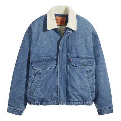 LEVI'S ® Átmeneti dzseki 'Rancher Sherpa Trucker' kék farmer