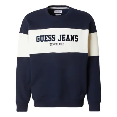 GUESS JEANS Tréning póló 'HORIZONT' tengerészkék / fehér