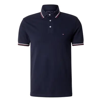 TOMMY HILFIGER Póló tengerészkék / burgundi vörös / fehér