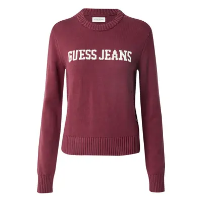 GUESS JEANS Pulóver magenta / fehér