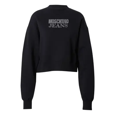 Moschino Jeans Tréning póló fekete / ezüst