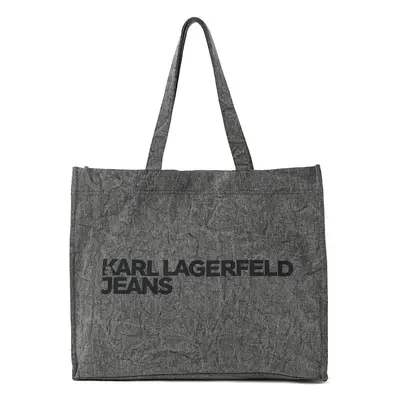 KARL LAGERFELD JEANS Shopper táska fekete / fekete farmer