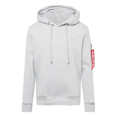 ALPHA INDUSTRIES Tréning póló világosszürke / piros / fehér