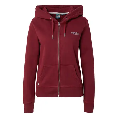 Superdry Tréning dzseki 'Essential' burgundi vörös / fehér