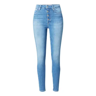 Calvin Klein Jeans Farmer 'HIGH RISE SUPER SKINNY ANKLE' kék farmer / fekete / fehér