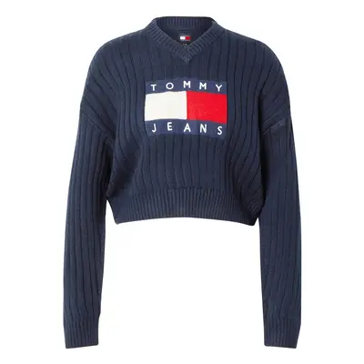 Tommy Jeans Pulóver tengerészkék / piros / fehér