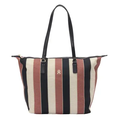 TOMMY HILFIGER Shopper táska 'POPPY' bézs / tengerészkék / piros