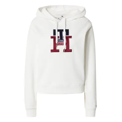 TOMMY HILFIGER Tréning póló ekrü / borvörös / fekete