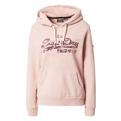 Superdry Tréning póló fáradt rózsaszín / lilásvörös