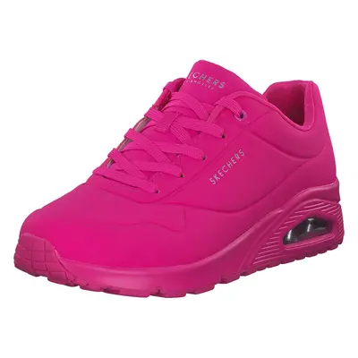 SKECHERS Rövid szárú sportcipők 'Uno - Night Shades' neon-rózsaszín / ezüst