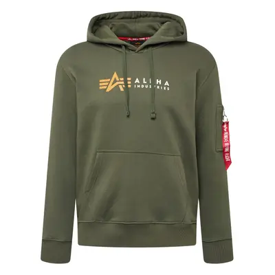 ALPHA INDUSTRIES Tréning póló sötétzöld / világos narancs / piros / fehér