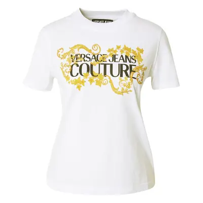 Versace Jeans Couture Póló sáfrány / sötétsárga / fekete / fehér