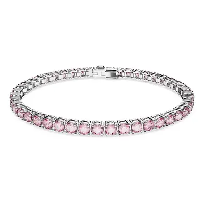 Swarovski Karkötő 'Matrix Tennis bracelet' rózsaszín / ezüst