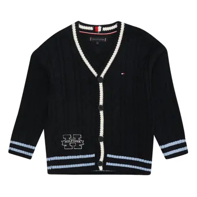 TOMMY HILFIGER Kardigán 'H CARDIGAN SWEATER' tengerészkék / világoskék / fehér