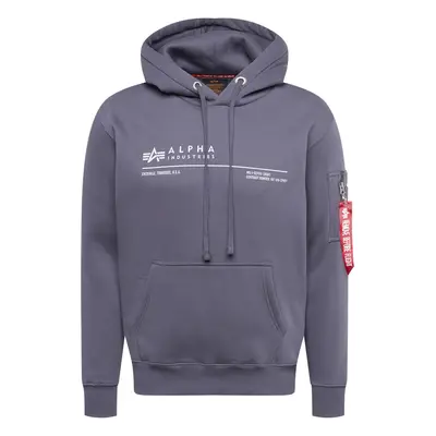 ALPHA INDUSTRIES Tréning póló grafit / világosszürke / piros