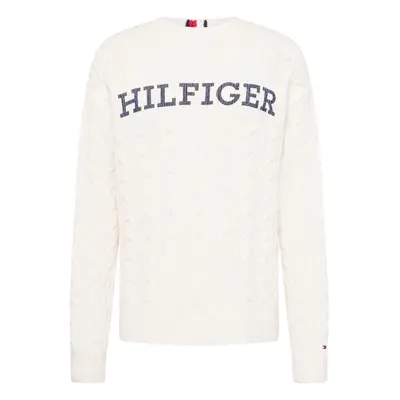 TOMMY HILFIGER Pulóver bézs / tengerészkék / piros / fekete