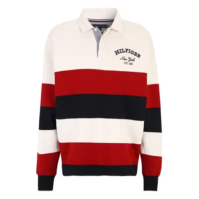 TOMMY HILFIGER Pulóver sötétkék / piros / természetes fehér