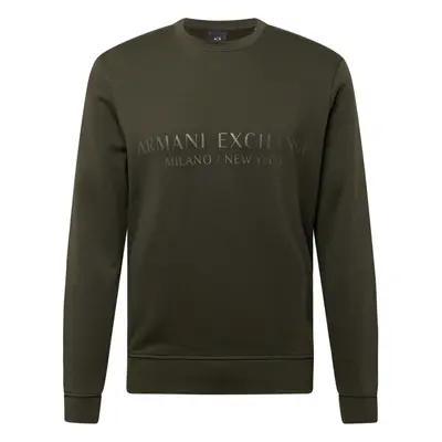 ARMANI EXCHANGE Tréning póló sötét barna / fehér