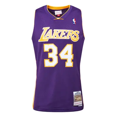 Mitchell & Ness Póló 'LA LAKERS - NBA SWINGMAN' sárga / sötétlila / fehér