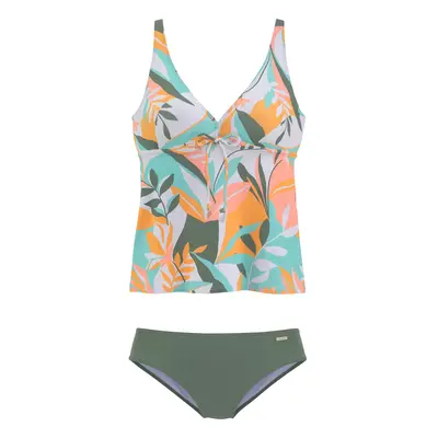 SUNSEEKER Tankini világosszürke / khaki / menta / lazac