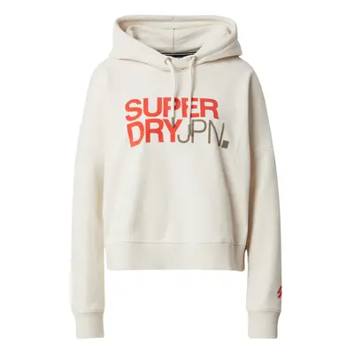 Superdry Tréning póló barna / narancsvörös / piszkosfehér