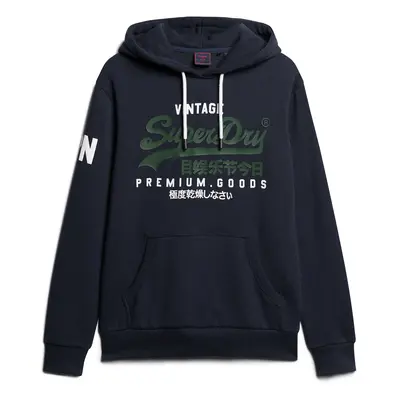 Superdry Tréning póló tengerészkék / sötétzöld / fehér