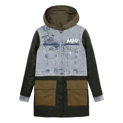 Desigual Átmeneti parka kék farmer / zöld / fekete / fehér