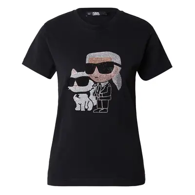 Karl Lagerfeld Póló 'Ikonik 2.0' bézs / fekete / ezüst / fehér