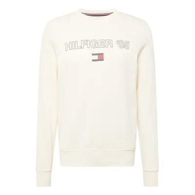 TOMMY HILFIGER Tréning póló '85' elefántcsont / tengerészkék / vérvörös / fekete