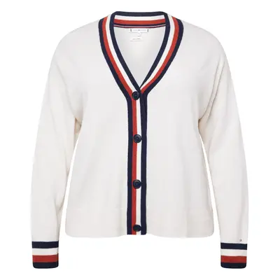 Tommy Hilfiger Curve Kardigán tengerészkék / piros / gyapjúfehér