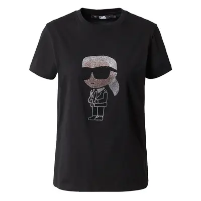 Karl Lagerfeld Póló 'Ikonik 2.0' bézs / fekete / ezüst