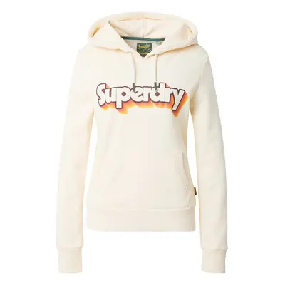 Superdry Tréning póló elefántcsont / piros / fekete