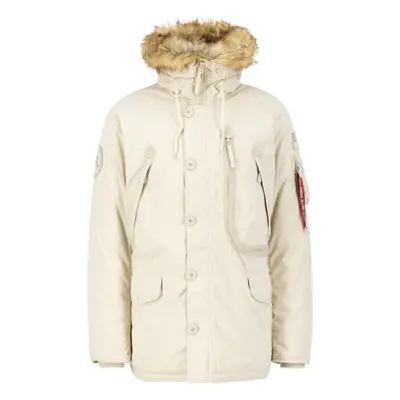 ALPHA INDUSTRIES Téli parka bézs / barna / piros