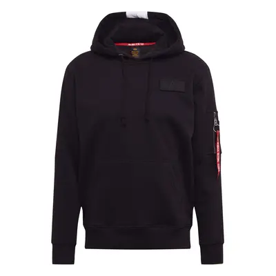 ALPHA INDUSTRIES Tréning póló 'Red Stripe' fekete / fehér