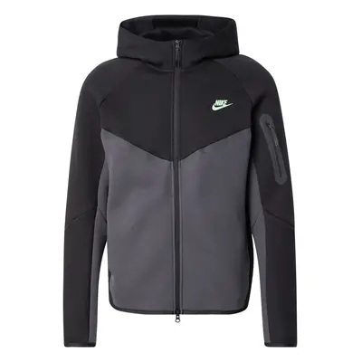 Nike Sportswear Tréning dzseki 'TECH FLEECE' szürke melír / citromzöld / fekete