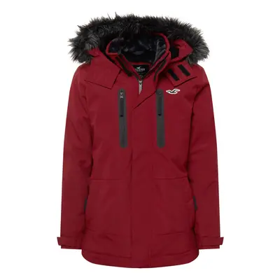 HOLLISTER Téli parka burgundi vörös / fekete