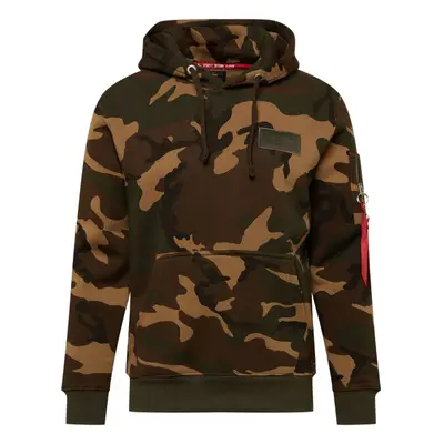 ALPHA INDUSTRIES Tréning póló csokoládé / sötét barna / khaki / narancs