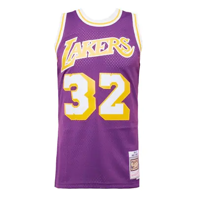 Mitchell & Ness Póló 'LOS ANGELES LAKERS - MAGIC JOHNSON' aranysárga / padlizsán / fehér