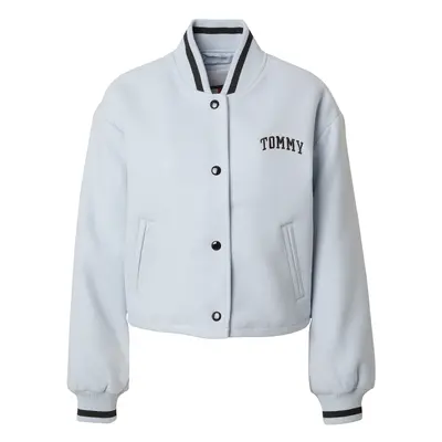 Tommy Jeans Átmeneti dzseki 'Varsity' világoskék / fekete / fehér