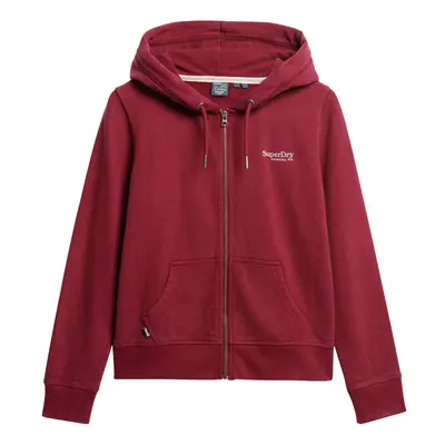 Superdry Tréning dzseki 'Essential' burgundi vörös / fehér