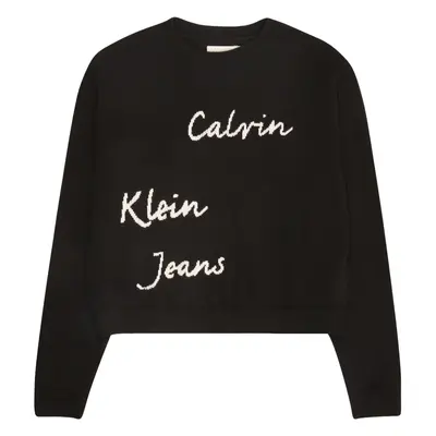 Calvin Klein Jeans Pulóver krém / fekete