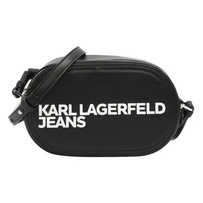 KARL LAGERFELD JEANS Válltáska 'ESSENTIAL' fekete / fehér