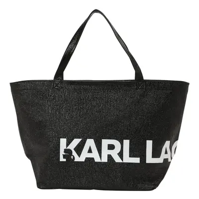 Karl Lagerfeld Shopper táska 'ESSENTIAL' fekete / fehér