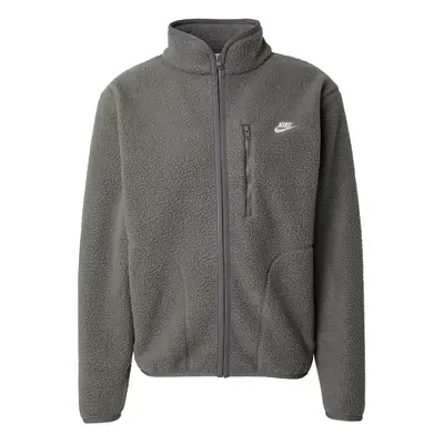 Nike Sportswear Polár dzseki 'CLUB' szürke / fehér