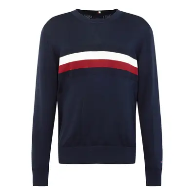 TOMMY HILFIGER Pulóver sötétkék / piros / fehér