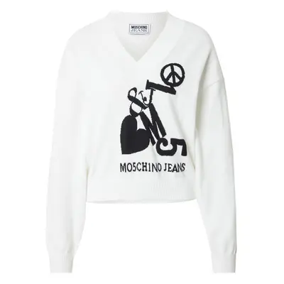 Moschino Jeans Pulóver fekete / fehér