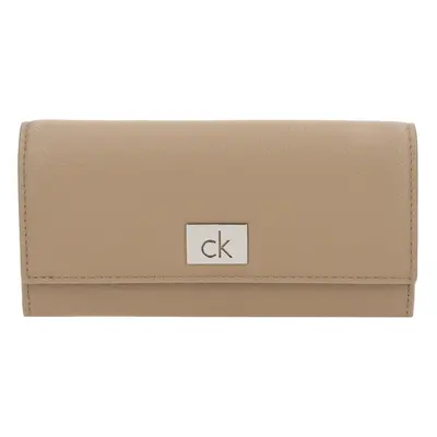 Calvin Klein Pénztárcák 'CK PLAQUE LARGE TRIFOLD' bézs