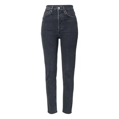 RE/DONE Farmer '90S ULTRA HIGH RISE SKINNY' fekete